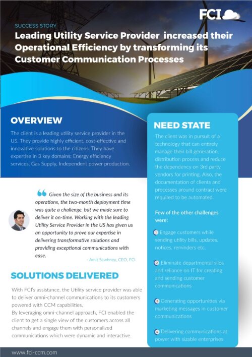 Leading Utility Service Provider Increased its Operational Efficiency