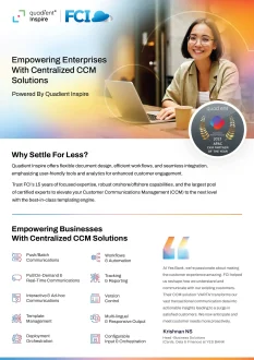Quadient Inspire Services brochure banner image Unlock Efficiency with Centralized CCM Solutions Using Quadient Inspire